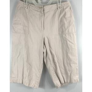 Studio Works Women's Capri Khaki Pants Size 16 Wide Leg